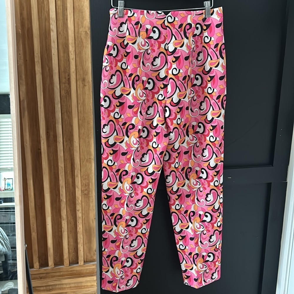 NWOT Zara Paisley Floral Straight Leg High Waist Pants in Multicolor. Size M - Picture 3 of 12